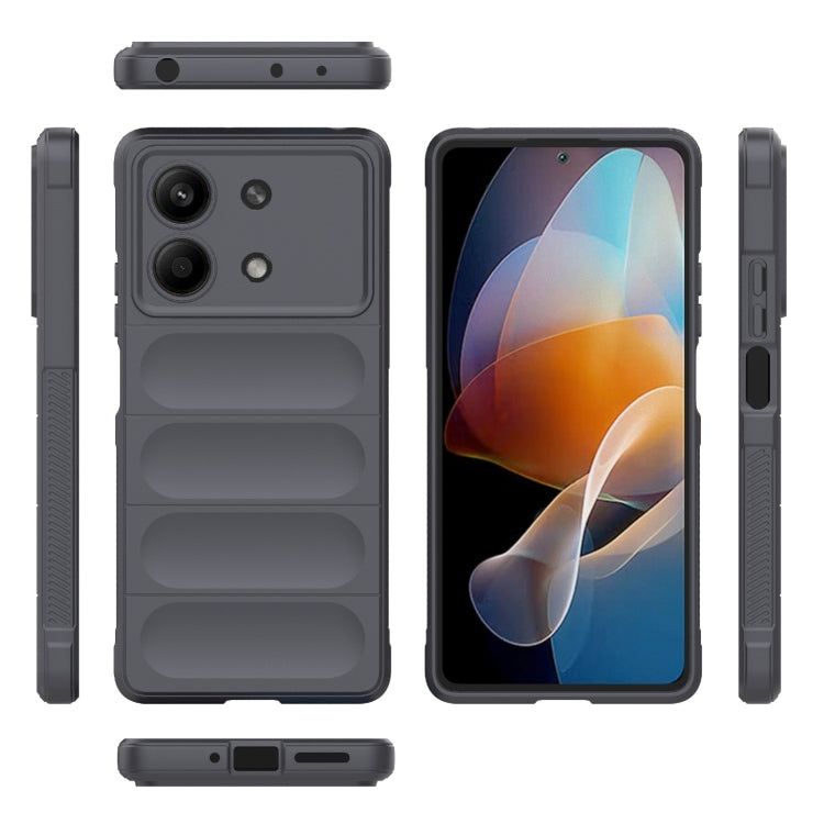 For Xiaomi Redmi Note 13R Pro 5G Magic Shield TPU + Flannel Phone Case(Dark Grey) - Xiaomi Cases by buy2fix | Online Shopping UK | buy2fix