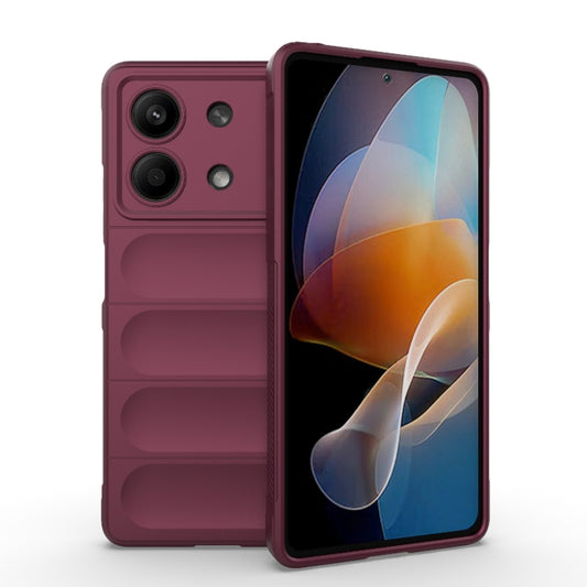 For Xiaomi Redmi Note 13R Pro 5G Magic Shield TPU + Flannel Phone Case(Wine Red) by buy2fix