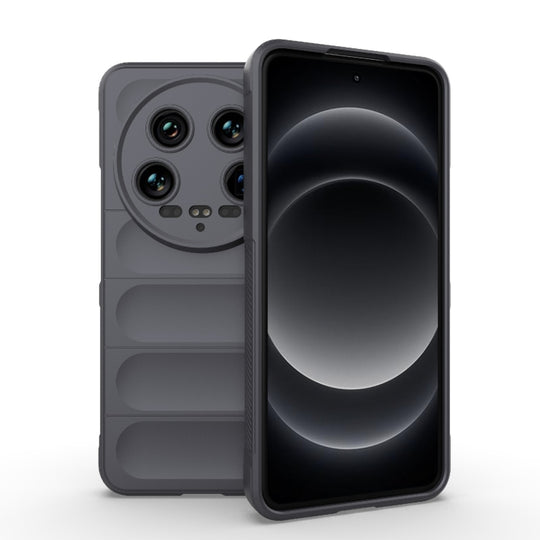 For Xiaomi 14 Ultra Magic Shield TPU + Flannel Phone Case(Dark Grey)