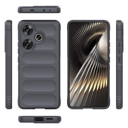 For Xiaomi Redmi Turbo 3 5G Magic Shield TPU + Flannel Phone Case(Dark Grey) - Xiaomi Cases by buy2fix | Online Shopping UK | buy2fix