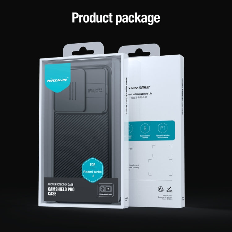 For Xiaomi Redmi Turbo 3 NILLKIN CamShield Pro PC Phone Case(Black) - Xiaomi Cases by NILLKIN | Online Shopping UK | buy2fix
