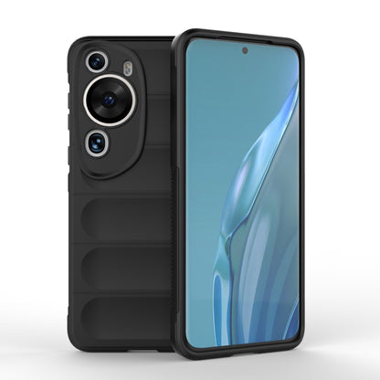 For Huawei P60 Art Magic Shield TPU + Flannel Phone Case(Black) - Huawei Cases by buy2fix | Online Shopping UK | buy2fix