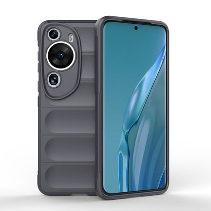 For Huawei P60 Art Magic Shield TPU + Flannel Phone Case(Dark Grey) - Huawei Cases by buy2fix | Online Shopping UK | buy2fix