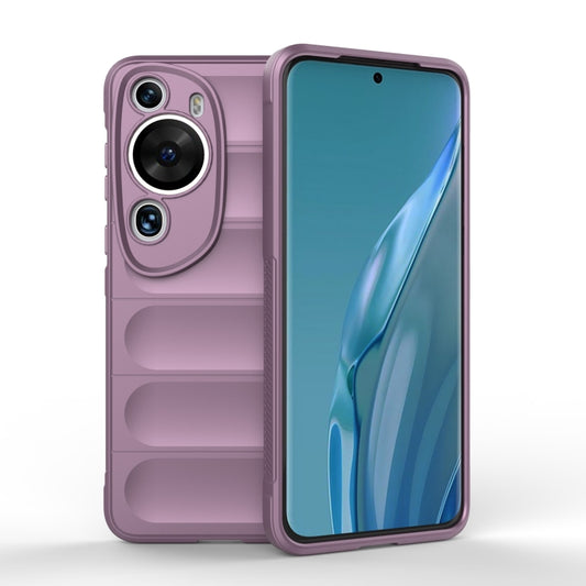 For Huawei P60 Art Magic Shield TPU + Flannel Phone Case(Purple) by buy2fix