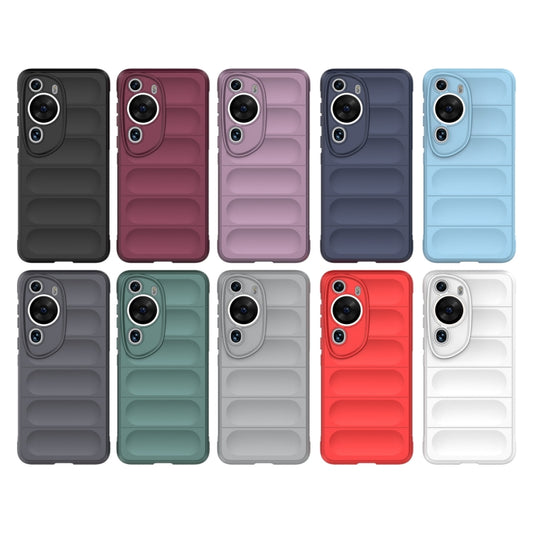 For Huawei P60 Art Magic Shield TPU + Flannel Phone Case(Grey) by buy2fix