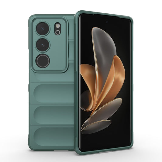 For vivo S17 Pro Magic Shield TPU + Flannel Phone Case(Dark Green) - vivo Cases by buy2fix | Online Shopping UK | buy2fix