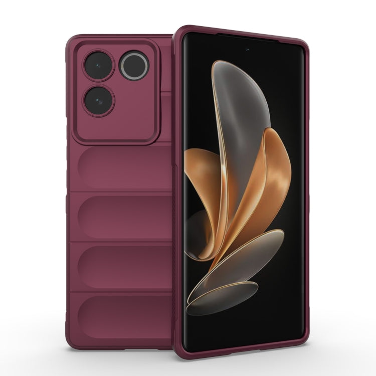 For vivo S17e Magic Shield TPU + Flannel Phone Case(Wine Red) - vivo Cases by buy2fix | Online Shopping UK | buy2fix