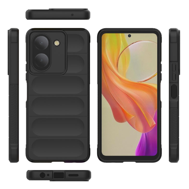 For vivo Y36 4G Magic Shield TPU + Flannel Phone Case(Black) - vivo Cases by buy2fix | Online Shopping UK | buy2fix