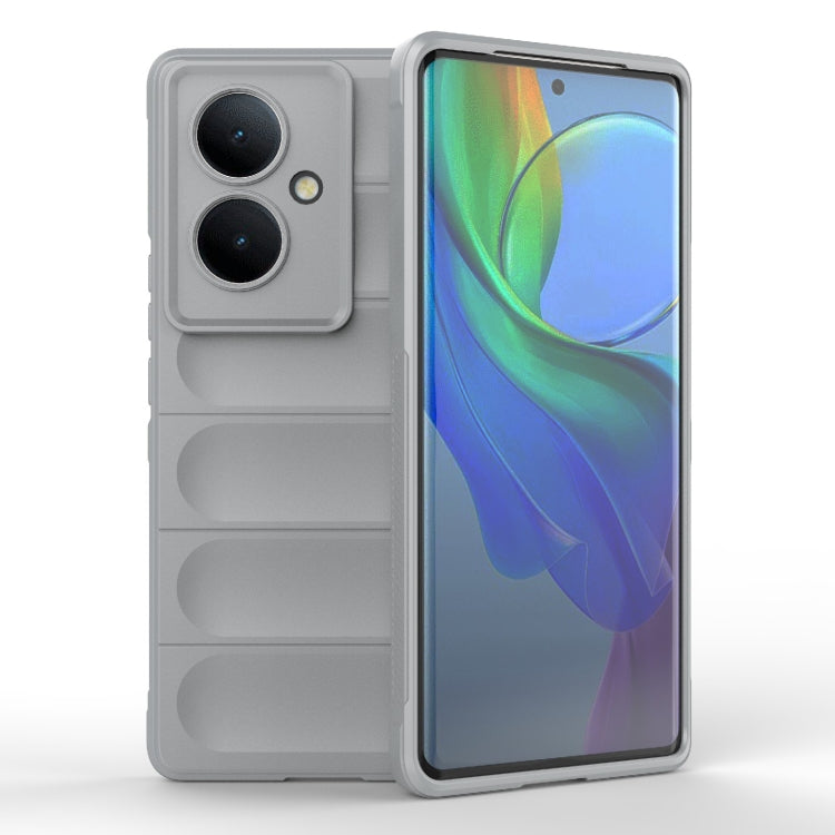 For vivo Y78+ Global Magic Shield TPU + Flannel Phone Case(Grey) - vivo Cases by buy2fix | Online Shopping UK | buy2fix