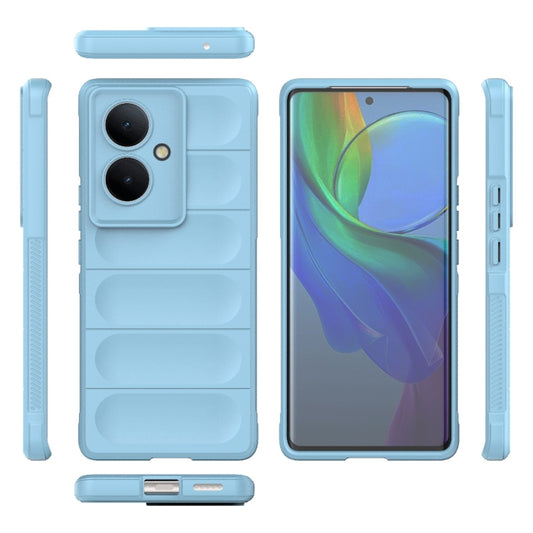 For vivo Y78+ Global Magic Shield TPU + Flannel Phone Case(Light Blue) by buy2fix