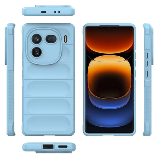For vivo iQOO 12 Pro 5G Magic Shield TPU + Flannel Phone Case(Light Blue) by buy2fix