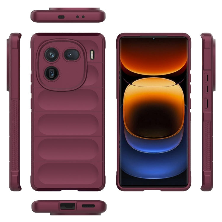 For vivo iQOO 12 Pro 5G Magic Shield TPU + Flannel Phone Case(Wine Red) - iQOO 12 Pro Cases by buy2fix | Online Shopping UK | buy2fix