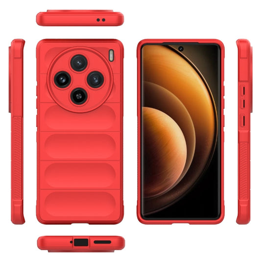 For vivo X100 5G Magic Shield TPU + Flannel Phone Case(Red) by buy2fix