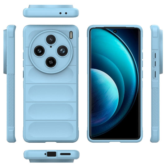 For vivo X100 Pro 5G Magic Shield TPU + Flannel Phone Case(Light Blue) by buy2fix