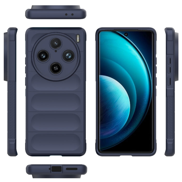 For vivo X100 Pro 5G Magic Shield TPU + Flannel Phone Case(Dark Blue) - X100 Pro Cases by buy2fix | Online Shopping UK | buy2fix