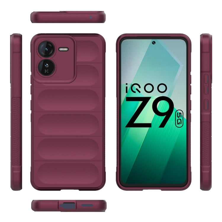 For vivo iQOO Z9 5G Magic Shield TPU + Flannel Phone Case(Wine Red) - vivo Cases by buy2fix | Online Shopping UK | buy2fix