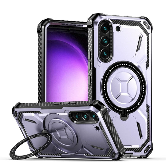 For Samsung Galaxy S22 5G Armor Series Holder Phone Case(Light Purple)