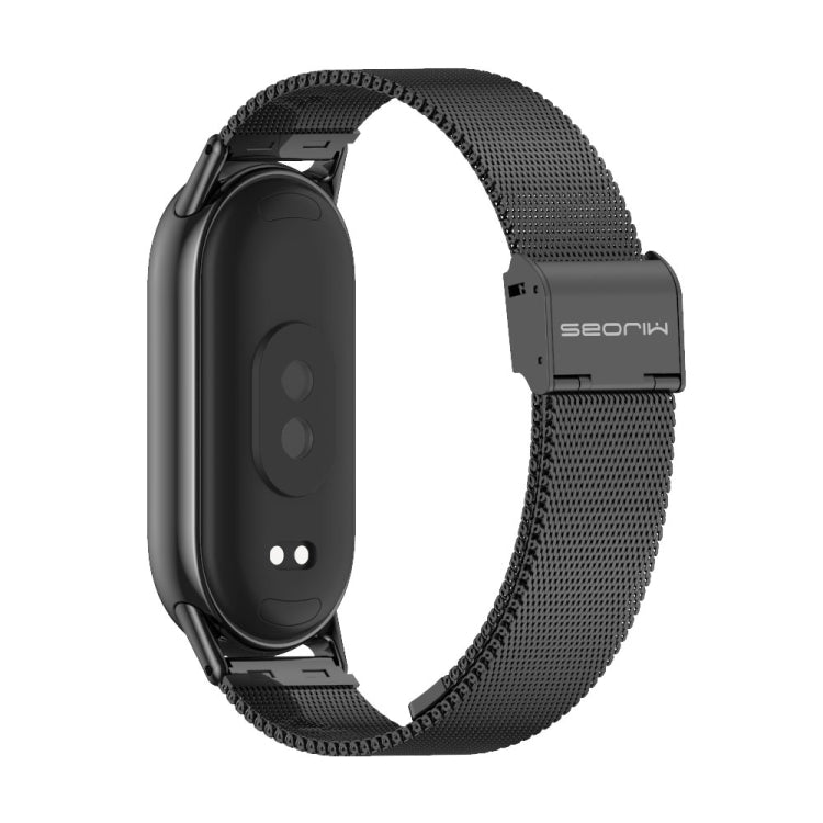 For Xiaomi Mi Band 8 Mijobs Milan Buckle Metal Stainless Steel Watch Band(Black) - Watch Bands by buy2fix | Online Shopping UK | buy2fix