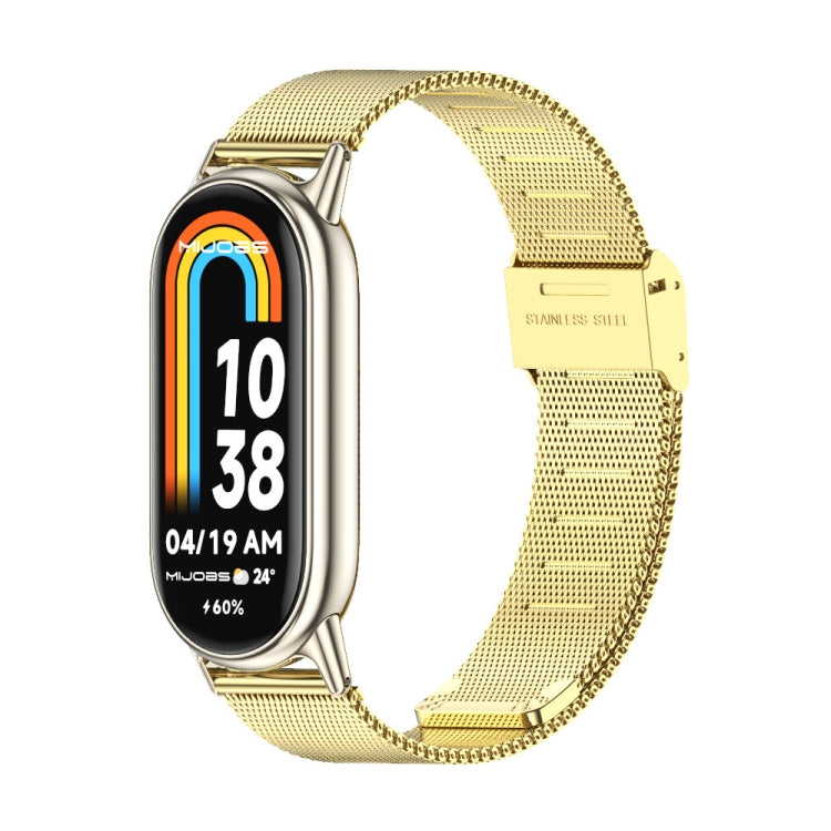 For Xiaomi Mi Band 8 / 9 / 9 NFC Mijobs Milan Buckle Metal Stainless Steel Watch Band(Gold+Light Gold) - Watch Bands by MIJOBS | Online Shopping UK | buy2fix