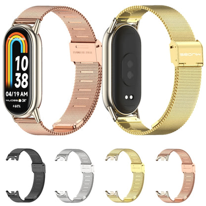 For Xiaomi Mi Band 8 Mijobs Milan Buckle Metal Stainless Steel Watch Band(Black) - Watch Bands by buy2fix | Online Shopping UK | buy2fix