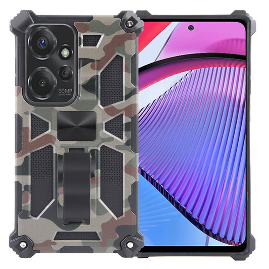 For Motorola Moto G Power 5G 2024 Camouflage Armor Kickstand TPU + PC Magnetic Phone Case(Army Green) - Motorola Cases by buy2fix | Online Shopping UK | buy2fix