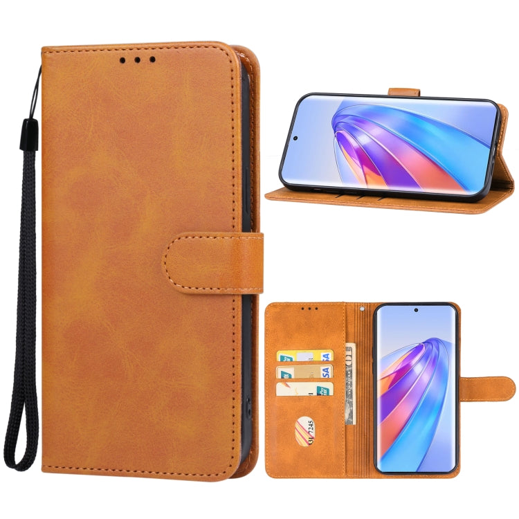 For Honor X50 Leather Phone Case(Brown) - Honor Cases by buy2fix | Online Shopping UK | buy2fix