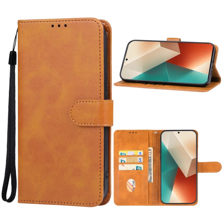 For Xiaomi Redmi Note 13 5G Leather Phone Case(Brown) - Xiaomi Cases by buy2fix | Online Shopping UK | buy2fix