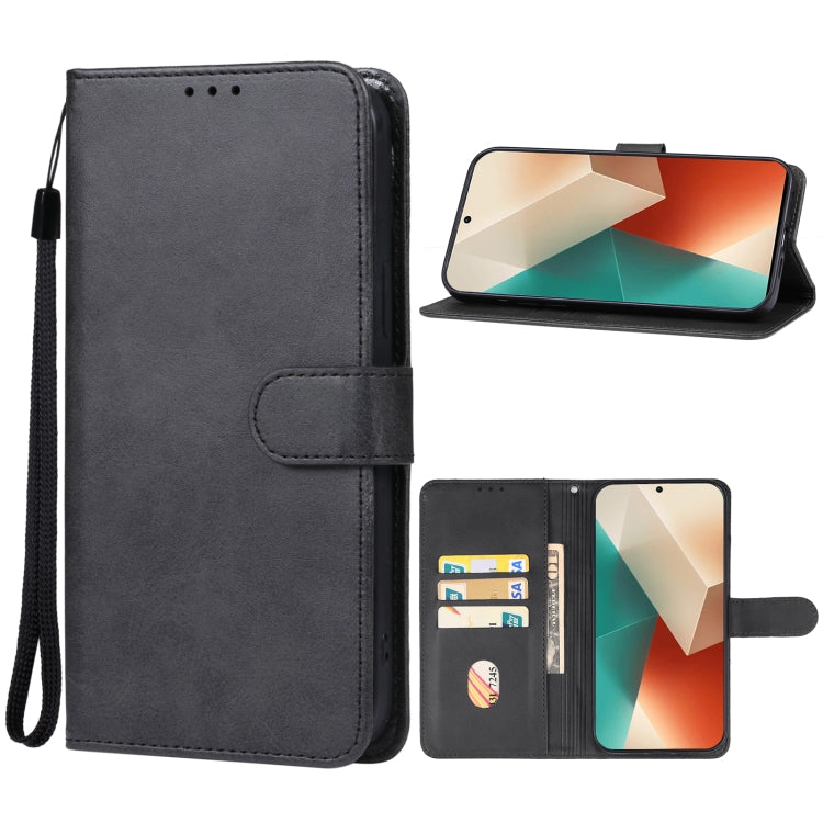 For Xiaomi Redmi Note 13 5G Leather Phone Case(Black) - Xiaomi Cases by buy2fix | Online Shopping UK | buy2fix