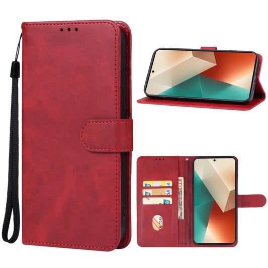 For Xiaomi Redmi Note 13 4G Leather Phone Case(Red) - Note 13 Cases by buy2fix | Online Shopping UK | buy2fix