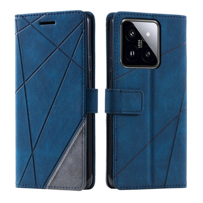 For Xiaomi 14 Pro Skin Feel Splicing Leather Phone Case(Blue) - 14 Pro Cases by buy2fix | Online Shopping UK | buy2fix