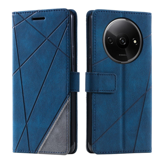 For Xiaomi Redmi A3 Skin Feel Splicing Leather Phone Case(Blue) by buy2fix