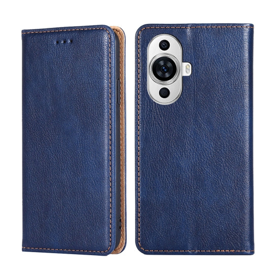For Huawei nova 11 4G Gloss Oil Solid Color Magnetic Leather Phone Case(Blue)