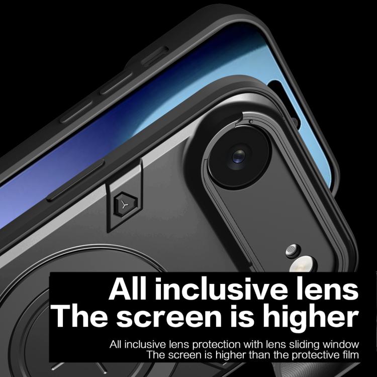 For iPhone Air CD Texture Sliding Camshield Magnetic Holder Phone Case(Black) - iPhone Air Cases by buy2fix | Online Shopping UK | buy2fix