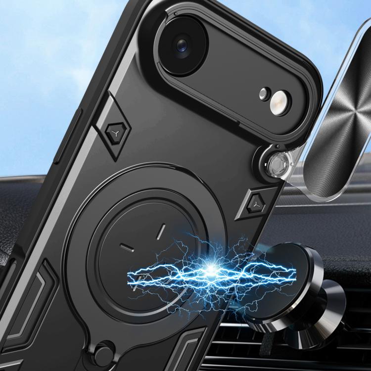 For iPhone Air CD Texture Sliding Camshield Magnetic Holder Phone Case(Blue) - iPhone Air Cases by buy2fix | Online Shopping UK | buy2fix