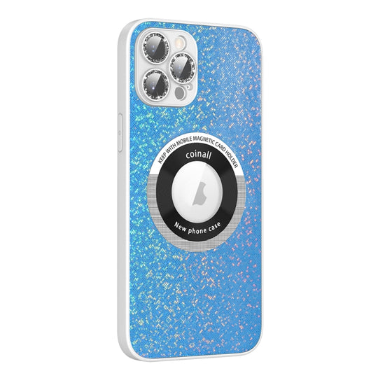 For iPhone 14 Pro Max Colorful Glitter Magnetic Magsafe TPU + PC Phone Case(Blue)