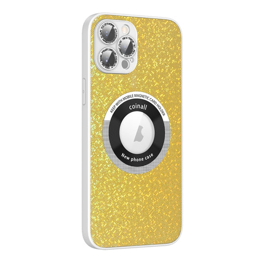 For iPhone 12 Pro Colorful Glitter Magnetic Magsafe TPU + PC Phone Case(Bright Yellow) by buy2fix