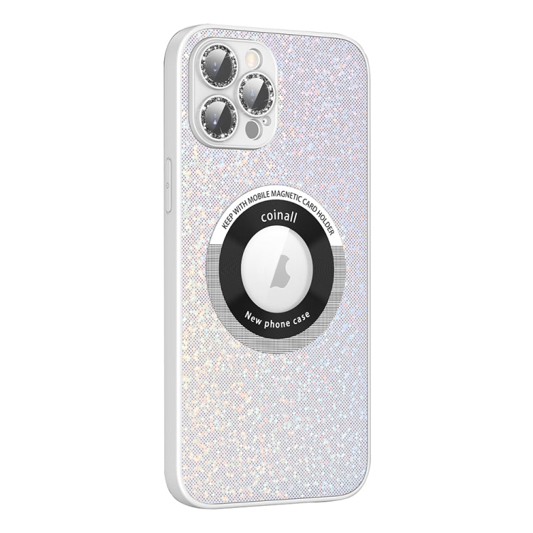 For iPhone 12 Pro Colorful Glitter Magnetic Magsafe TPU + PC Phone Case(White) - iPhone 12 / 12 Pro Cases by buy2fix | Online Shopping UK | buy2fix