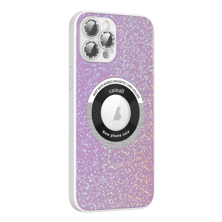 For iPhone 12 Pro Max Colorful Glitter Magnetic Magsafe TPU + PC Phone Case(Pink) by buy2fix