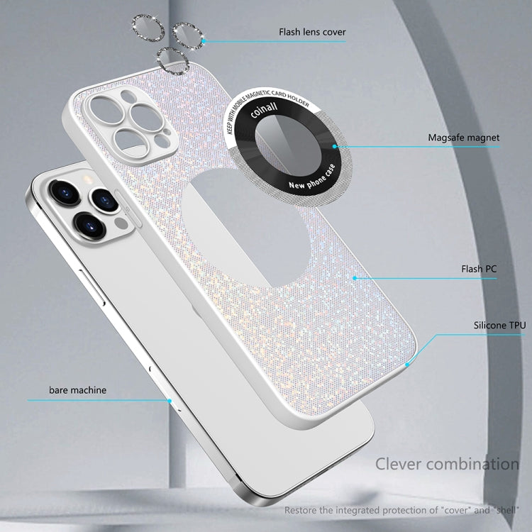 For iPhone 12 Pro Colorful Glitter Magnetic Magsafe TPU + PC Phone Case(White) - iPhone 12 / 12 Pro Cases by buy2fix | Online Shopping UK | buy2fix