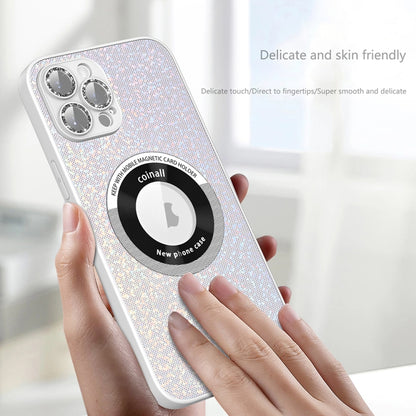 For iPhone 11 Pro Max Colorful Glitter Magnetic Magsafe TPU + PC Phone Case(White) - iPhone 11 Pro Max Cases by buy2fix | Online Shopping UK | buy2fix