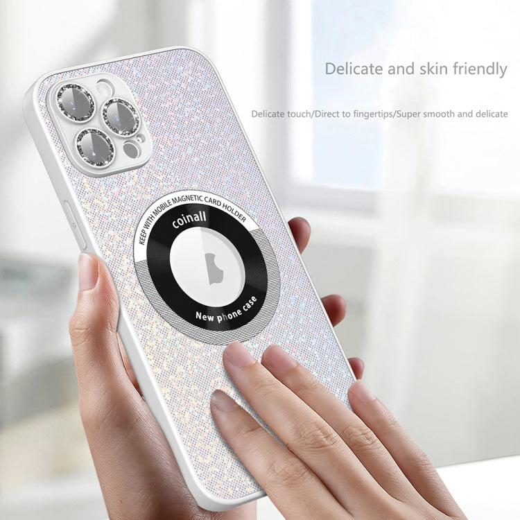 For iPhone 12 Pro Colorful Glitter Magnetic Magsafe TPU + PC Phone Case(White) - iPhone 12 / 12 Pro Cases by buy2fix | Online Shopping UK | buy2fix