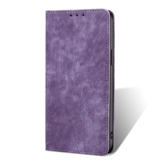 For Xiaomi Redmi Note 12S 4G RFID Anti-theft Brush Magnetic Leather Phone Case(Purple) by buy2fix