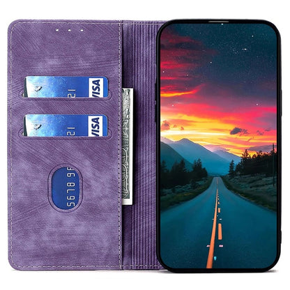 For Xiaomi 14 RFID Anti-theft Brush Magnetic Leather Phone Case(Purple) - 14 Cases by buy2fix | Online Shopping UK | buy2fix