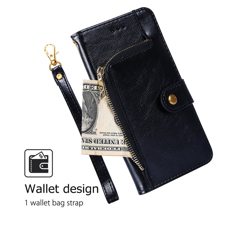 For vivo Y03 4G Zipper Bag Leather Phone Case(Black) - vivo Cases by buy2fix | Online Shopping UK | buy2fix