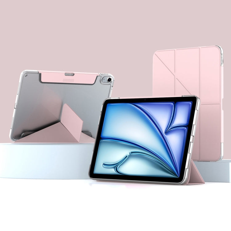 For iPad Air 13 2024 Mutural Deformation Stand Smart Leather Tablet Case(Pink) - iPad Air 13 2024 Cases by Mutural | Online Shopping UK | buy2fix