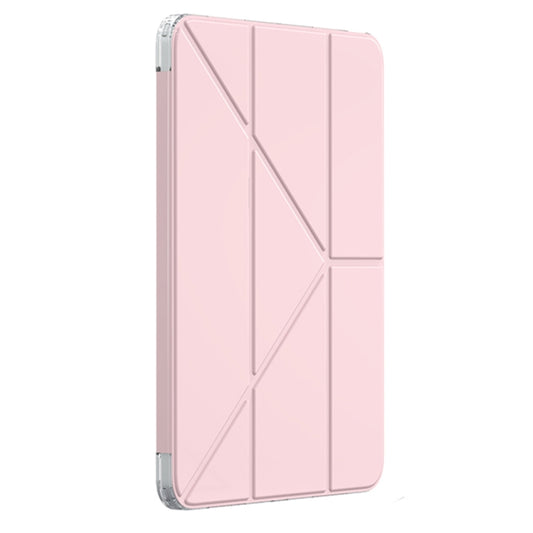 For iPad Air 13 2025 / 2024 Mutural Deformation Stand Smart Leather Tablet Case(Pink) by Mutural