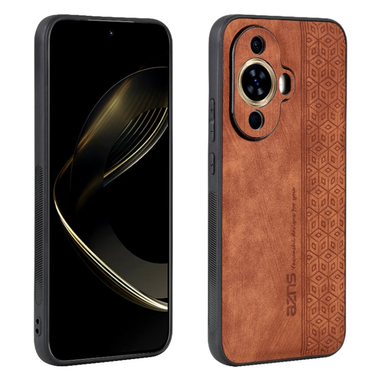 For Huawei nova 11 AZNS 3D Embossed Skin Feel Phone Case(Brown) - Huawei Cases by AZNS | Online Shopping UK | buy2fix