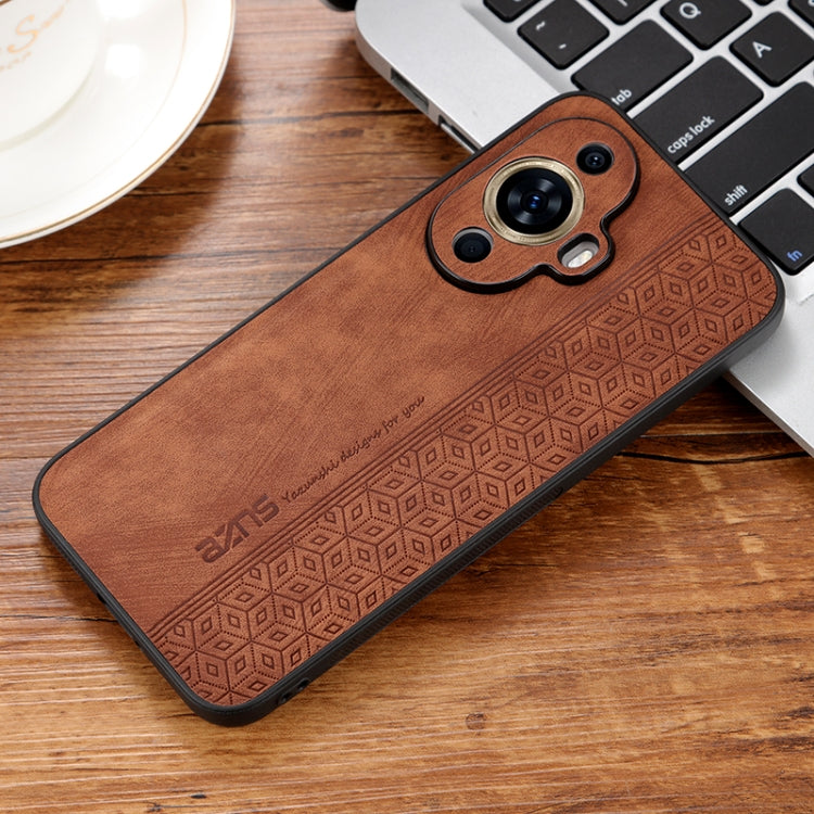 For Huawei nova 11 AZNS 3D Embossed Skin Feel Phone Case(Brown) - Huawei Cases by AZNS | Online Shopping UK | buy2fix