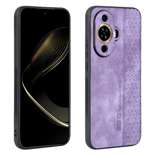 For Huawei nova 11 Pro AZNS 3D Embossed Skin Feel Phone Case(Purple) - Huawei Cases by AZNS | Online Shopping UK | buy2fix