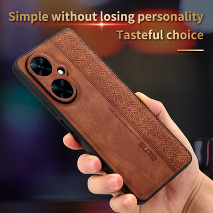 For Huawei Maimang 20 AZNS 3D Embossed Skin Feel Phone Case(Brown) - Huawei Cases by AZNS | Online Shopping UK | buy2fix